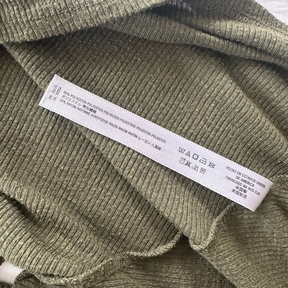 Free People Dark Olive Green Tank Top - Size Medium - Picture 4 of 5